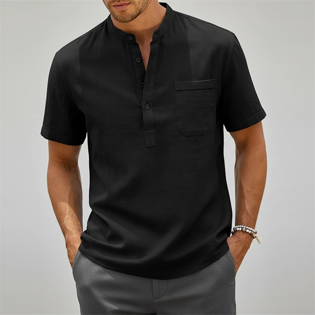 Aiden - Men's Linen Henley Summer Shirt