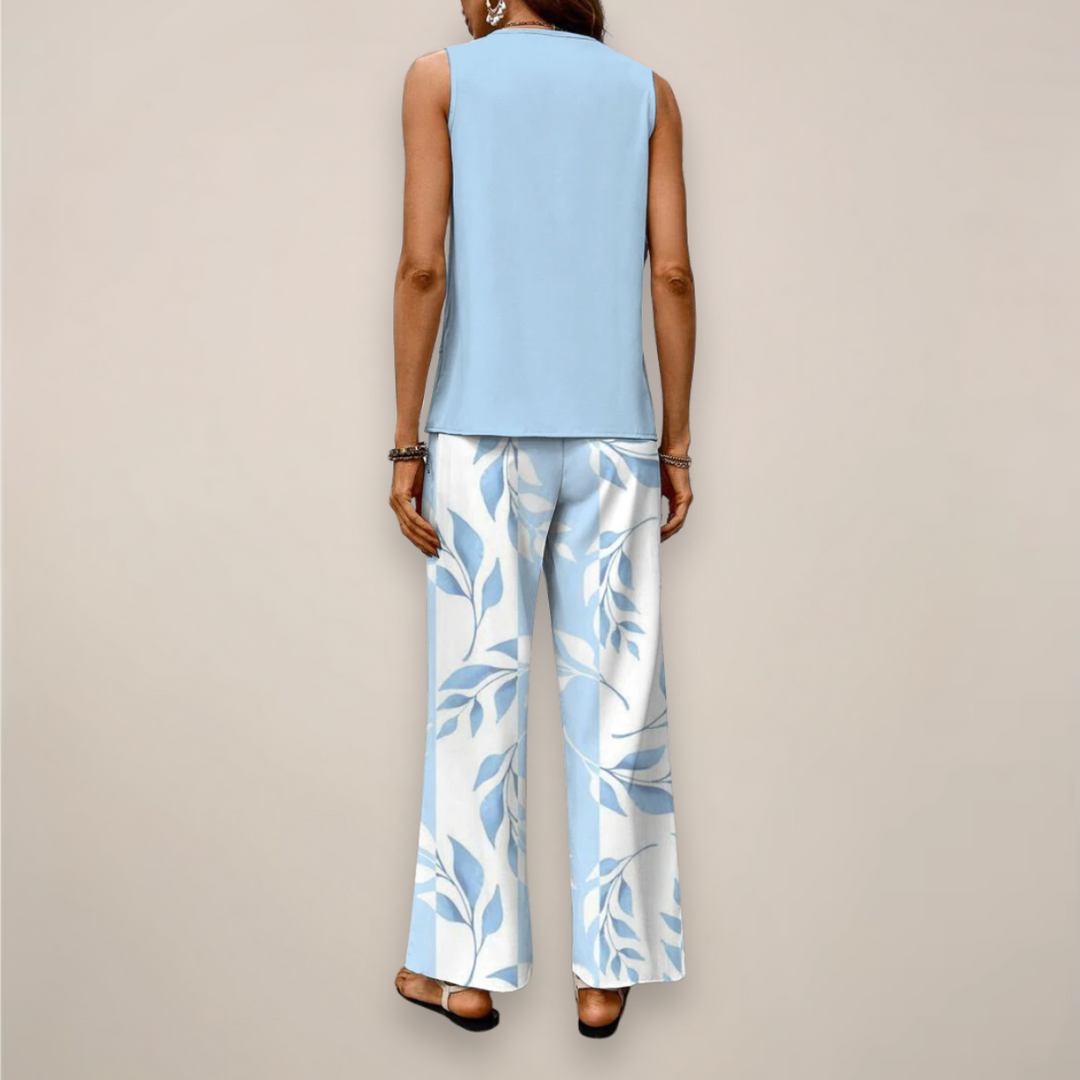 Ava | Women’s Spring Printed Wide-Leg Set