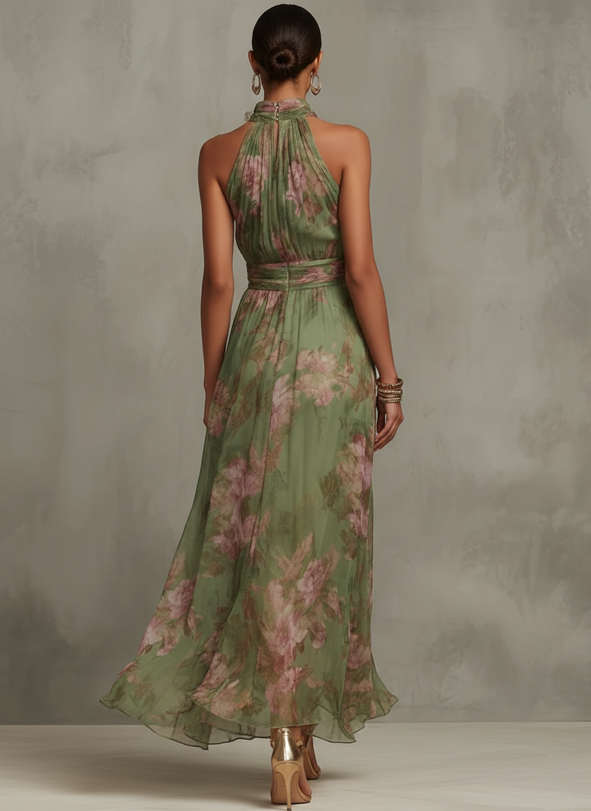 Maria | Women Elegant Boho Halter-Neck Maxi Dress