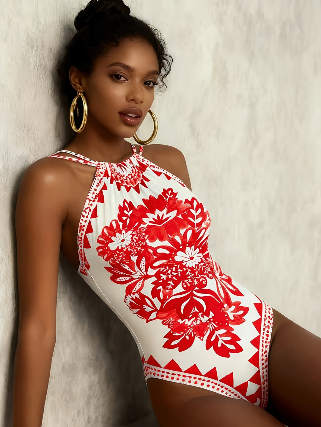 Alice - Women Vintage Print Swimsuit with High-End Feel