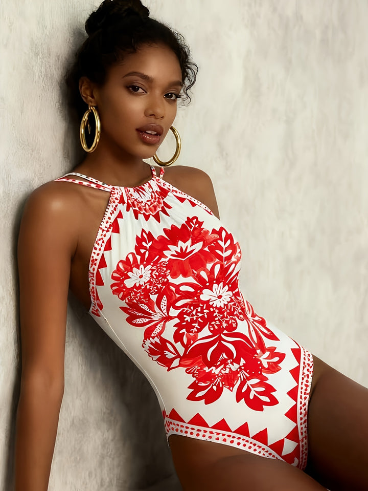 Alice - Women Vintage Print Swimsuit with High-End Feel