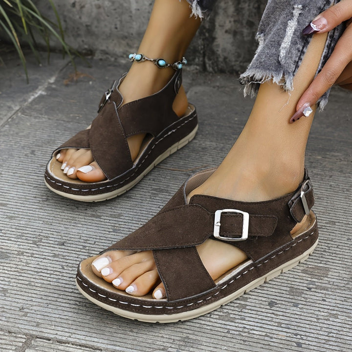 Aurelia | Women's Double Buckle Platform Sandals