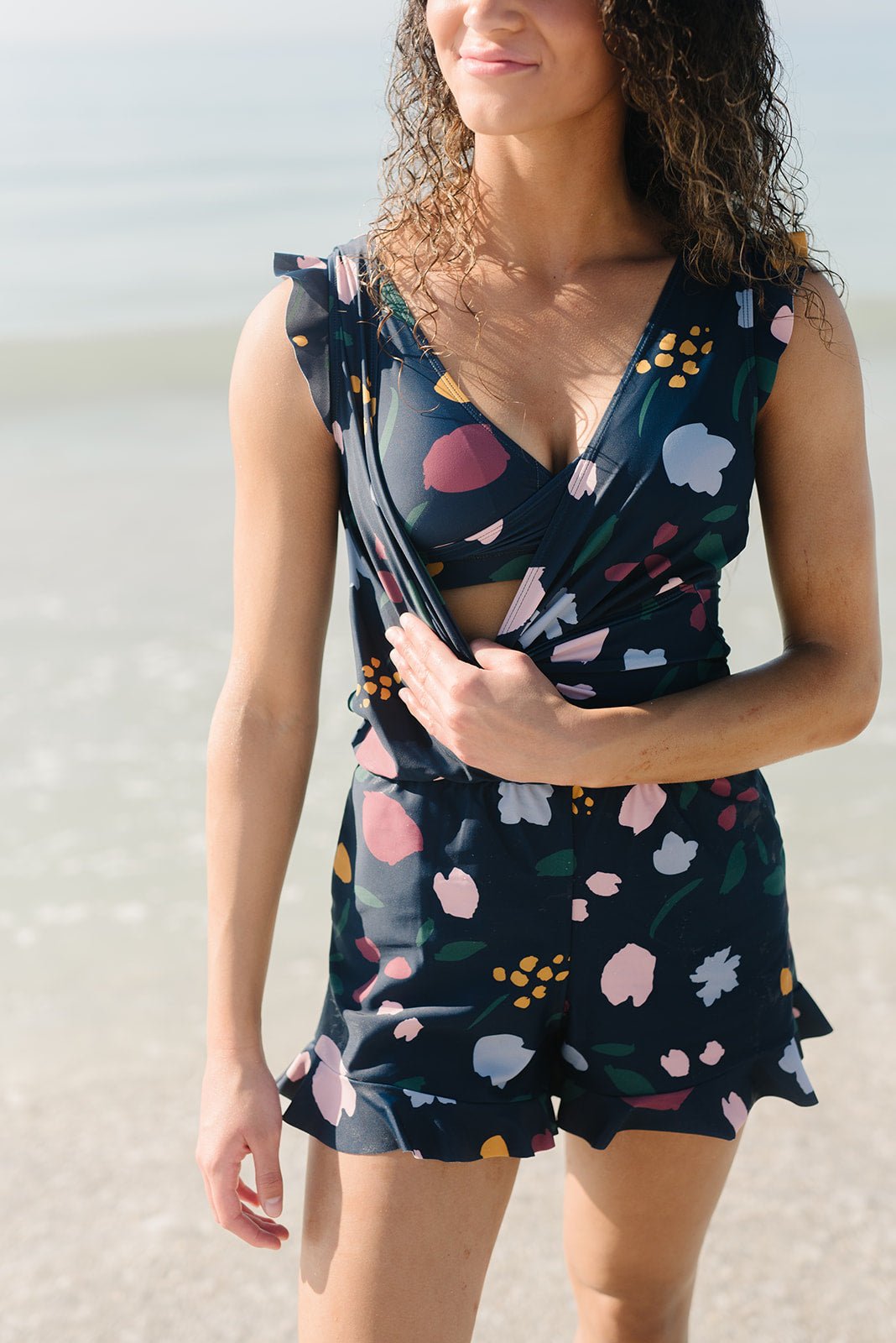 Theodosia | Women's Swimsuit Romper with Built-In Bra