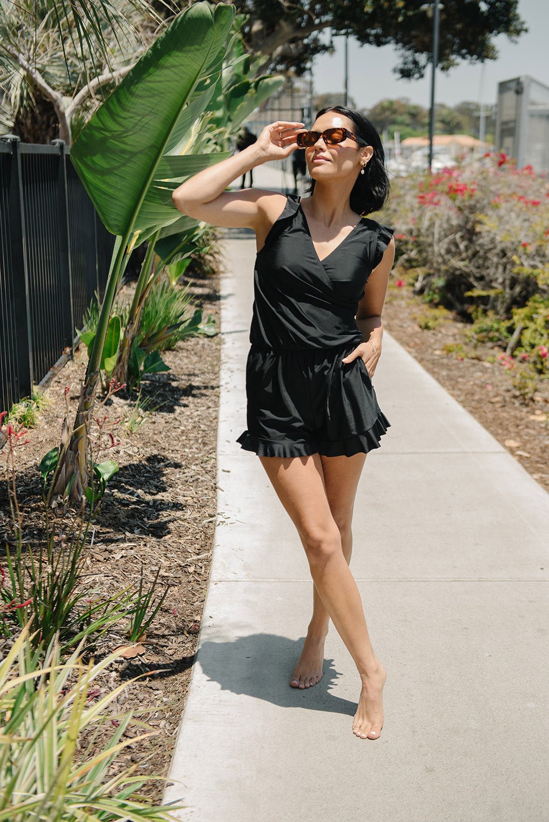 Theodosia | Women's Swimsuit Romper with Built-In Bra