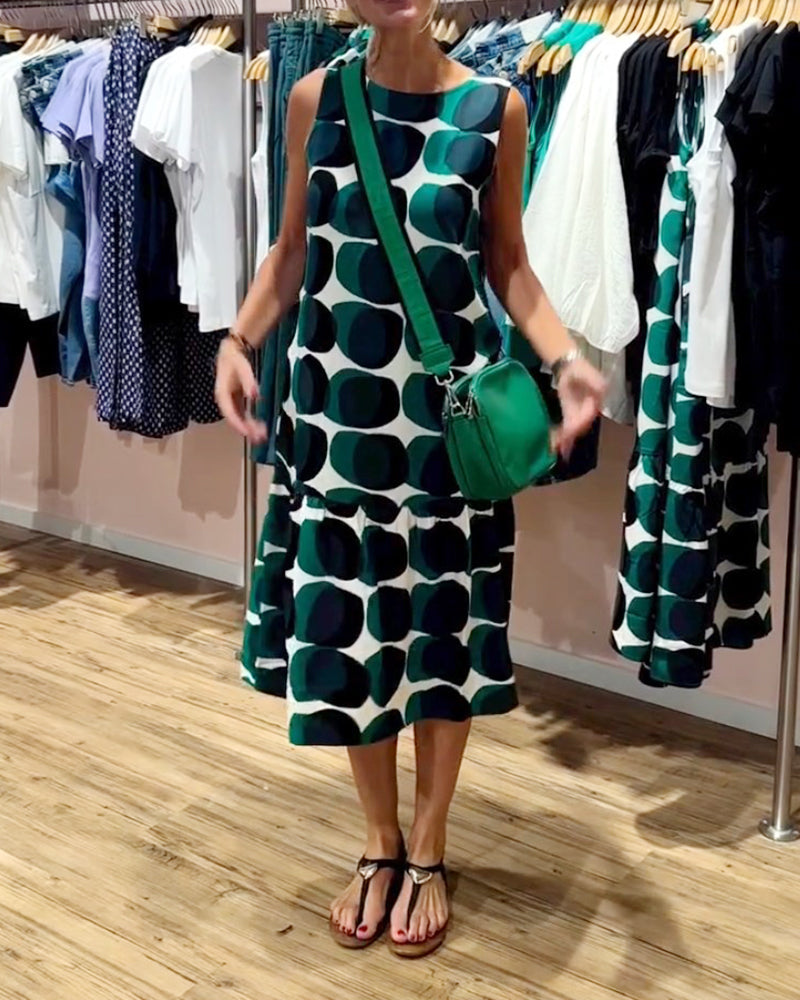 Sue Sleeveless Printed Dress