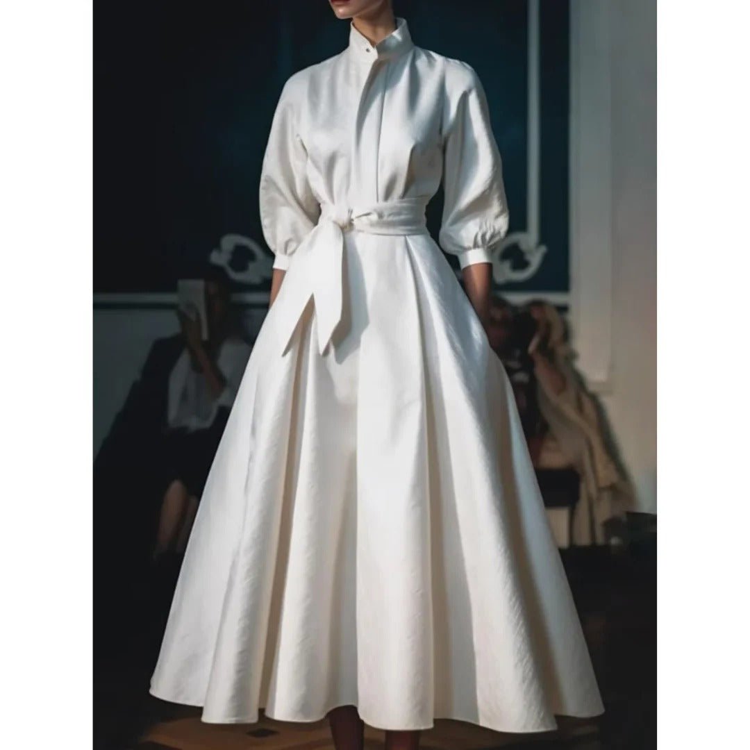 Eliza - Elegant Boho A-Line Maxi Dress with Belted Waist