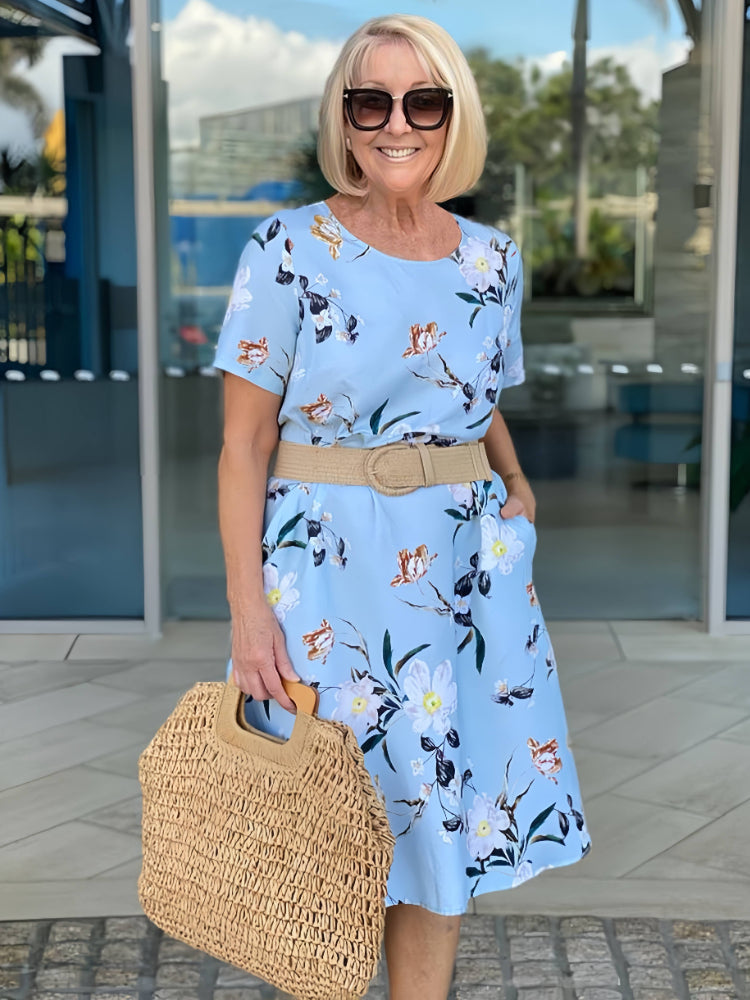 Summer Flower Printed Tunic Dress