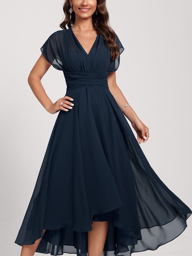 Selene | Elegant A-Line Chiffon Dress with Flowy Flared Skirt