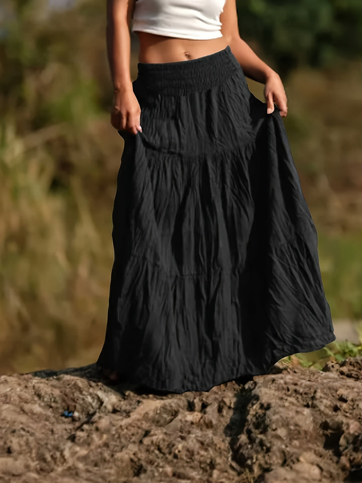 Bonnie - Women's Light Casual Waist-High Pleated Long Skirt