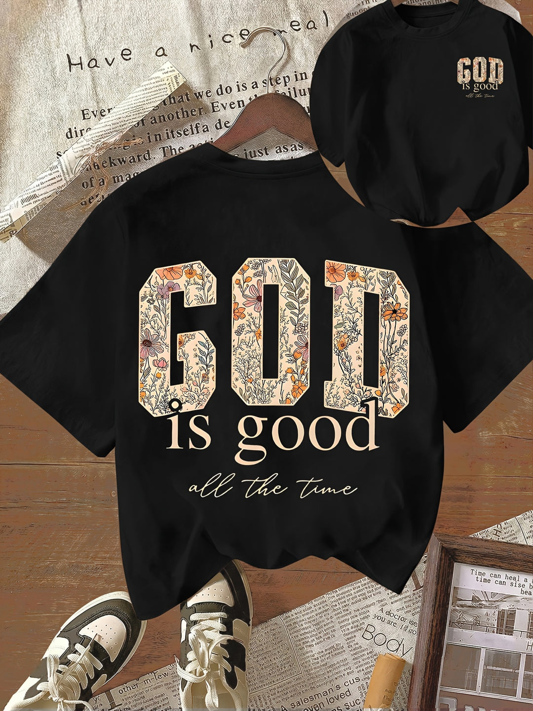 God Is Good - Women's Casual Round Neck Graphic Tee