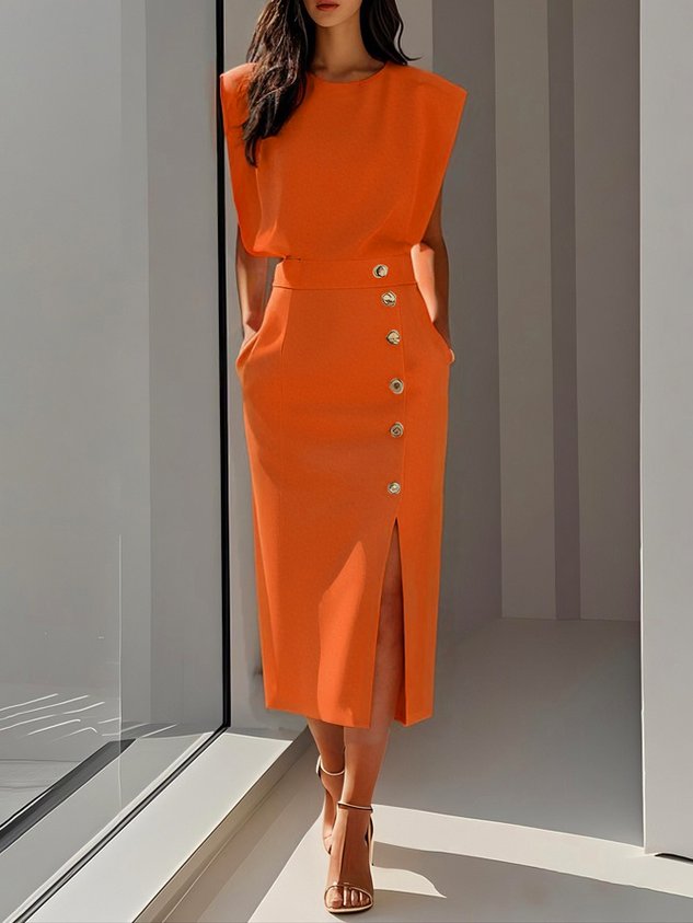 Austrie | Effortless Charm Formal Midi Dress