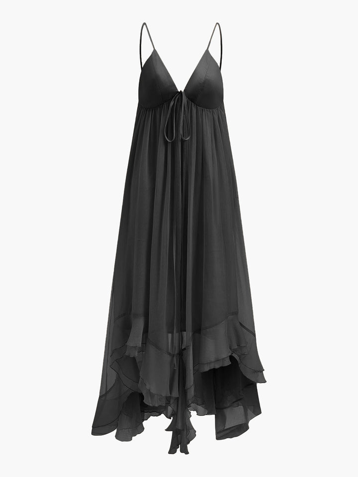 Mariana | Women Boho Chiffon Layered Dress With Cloak