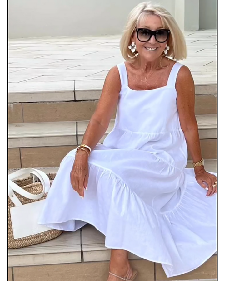 Stacked Linen Sleeveless Boho Dress