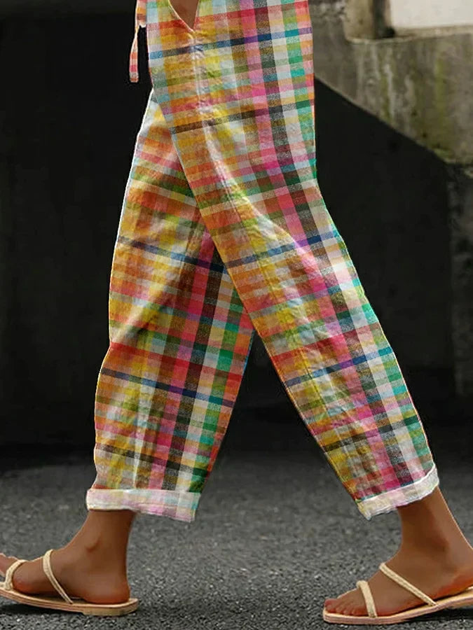 Women's Pants | Check Pattern Pocket