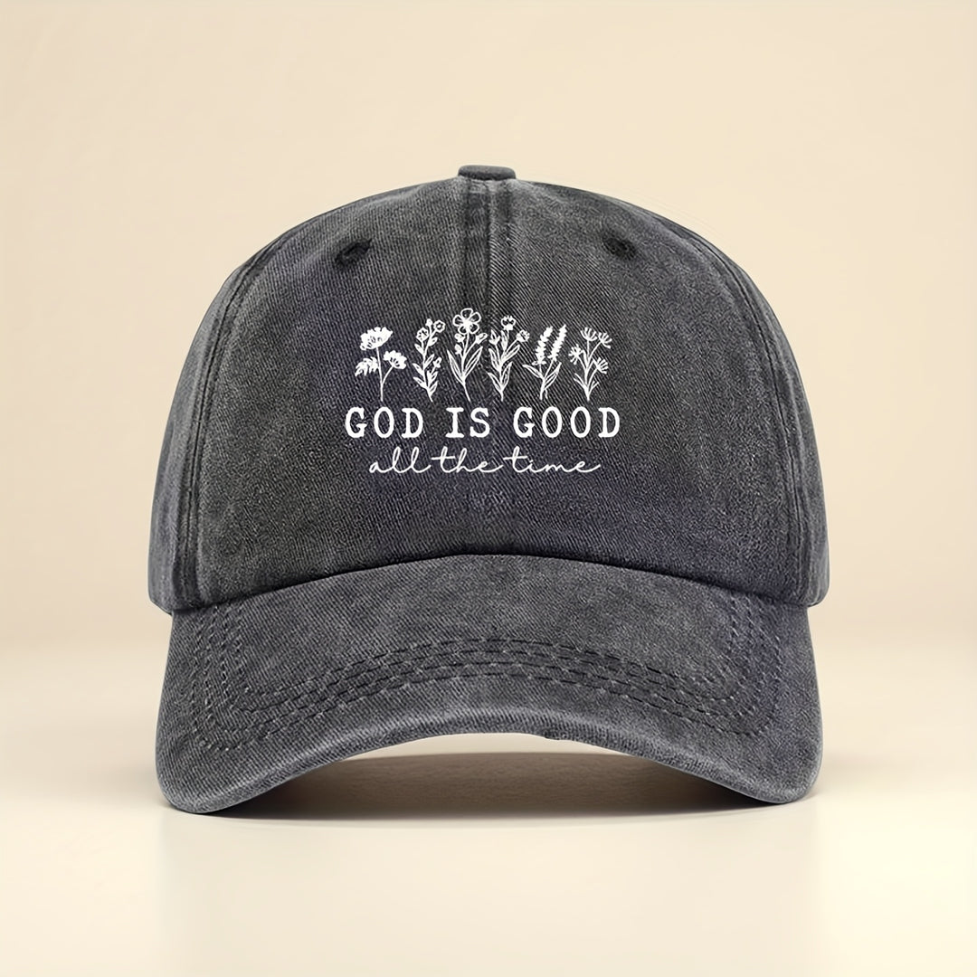 Women's Floral & God Is Good Vintage Washed Hat