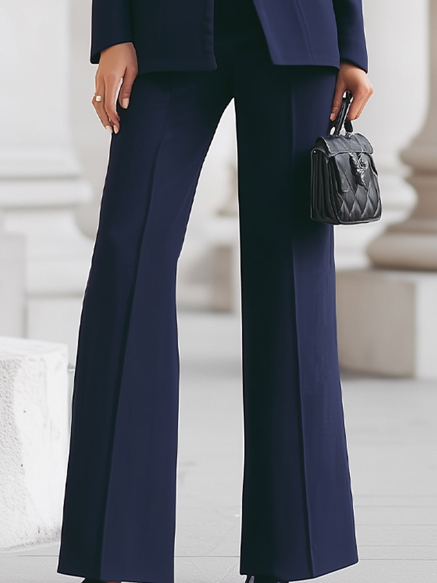 Sorie - Women's Formal Blazer and Wide Leg Pants Suit Set