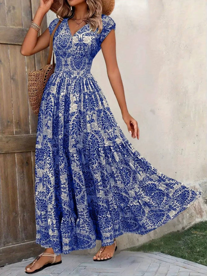 Emma | Women Boho Patterned Sleeveless A-line Maxi Dress