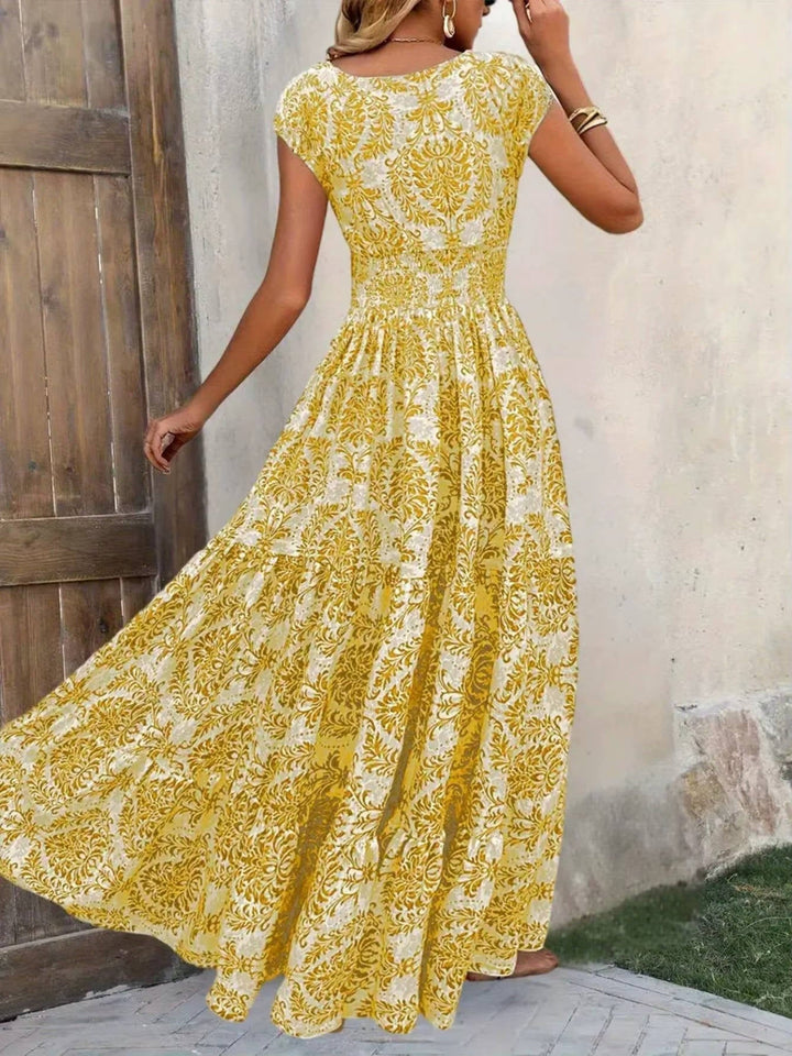 Emma | Women Boho Patterned Sleeveless A-line Maxi Dress