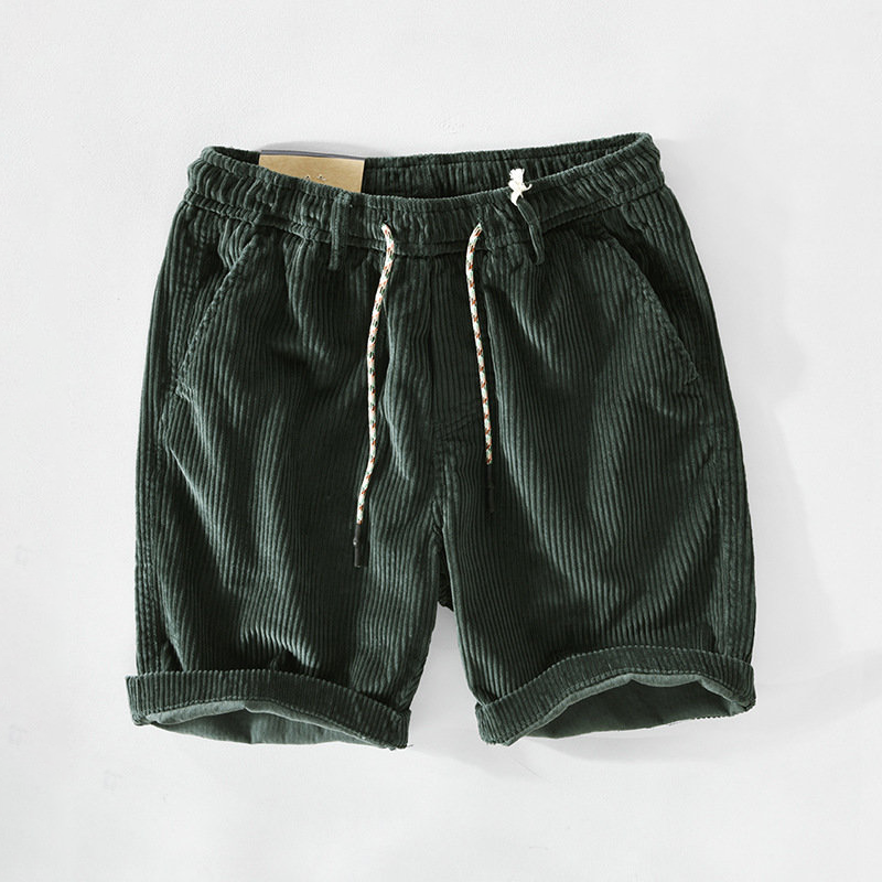 Roland | Men’s Casual Corduroy Shorts with Elastic Drawstring Waist