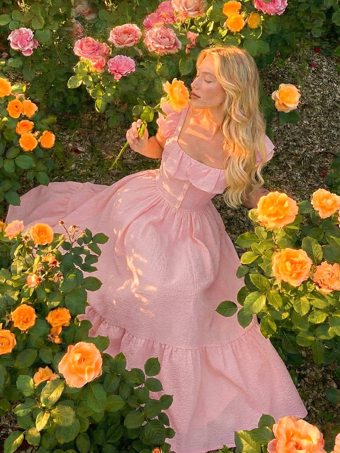 Flora - Women Off-Shoulder Ruffled Waist Maxi Dress