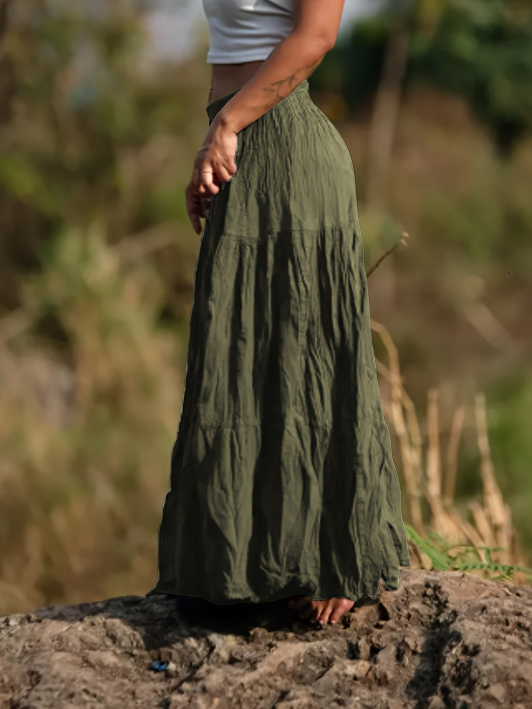 Bonnie - Women's Light Casual Waist-High Pleated Long Skirt