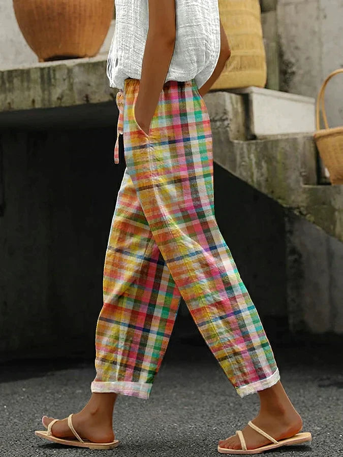 Women's Pants | Check Pattern Pocket