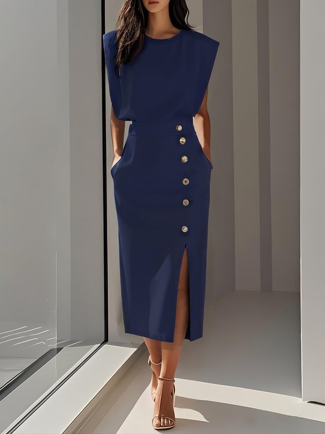 Austrie | Effortless Charm Formal Midi Dress