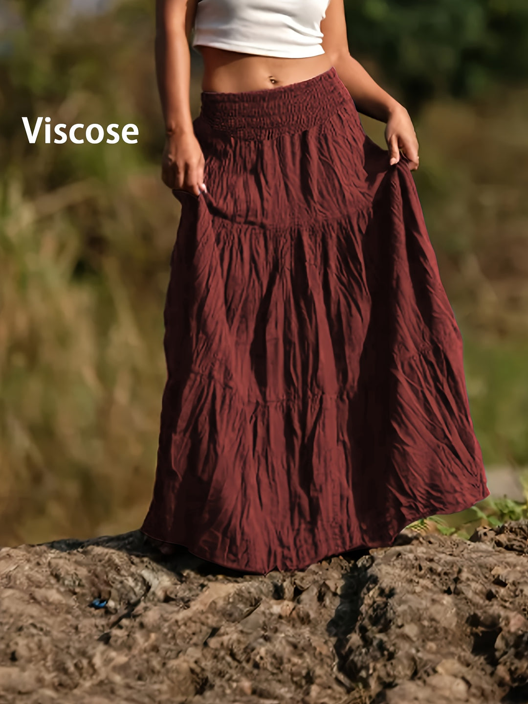 Bonnie - Women's Light Casual Waist-High Pleated Long Skirt