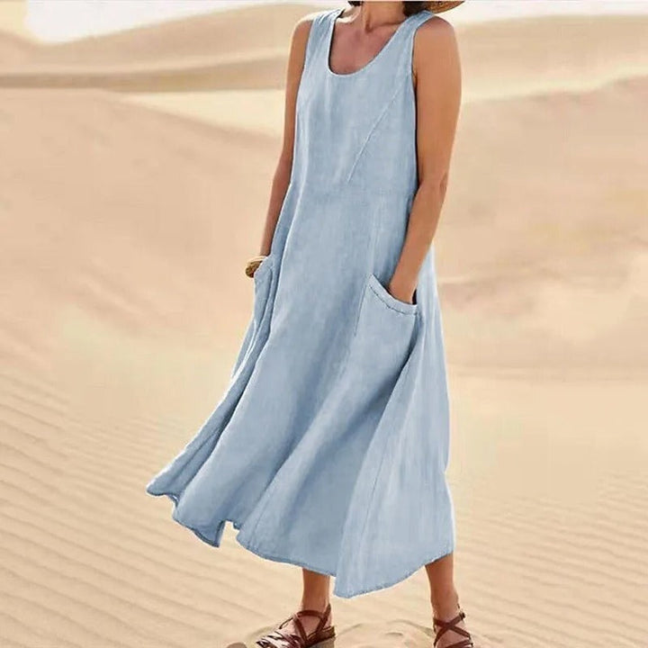Olivia | Women's Breezy Linen Sleeveless Dress