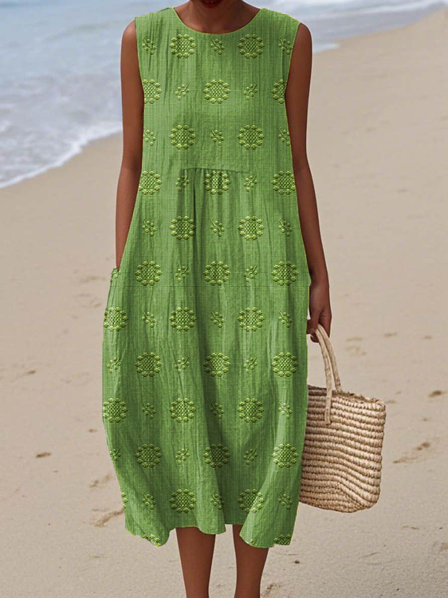 Olivia – Printed Midi Dress