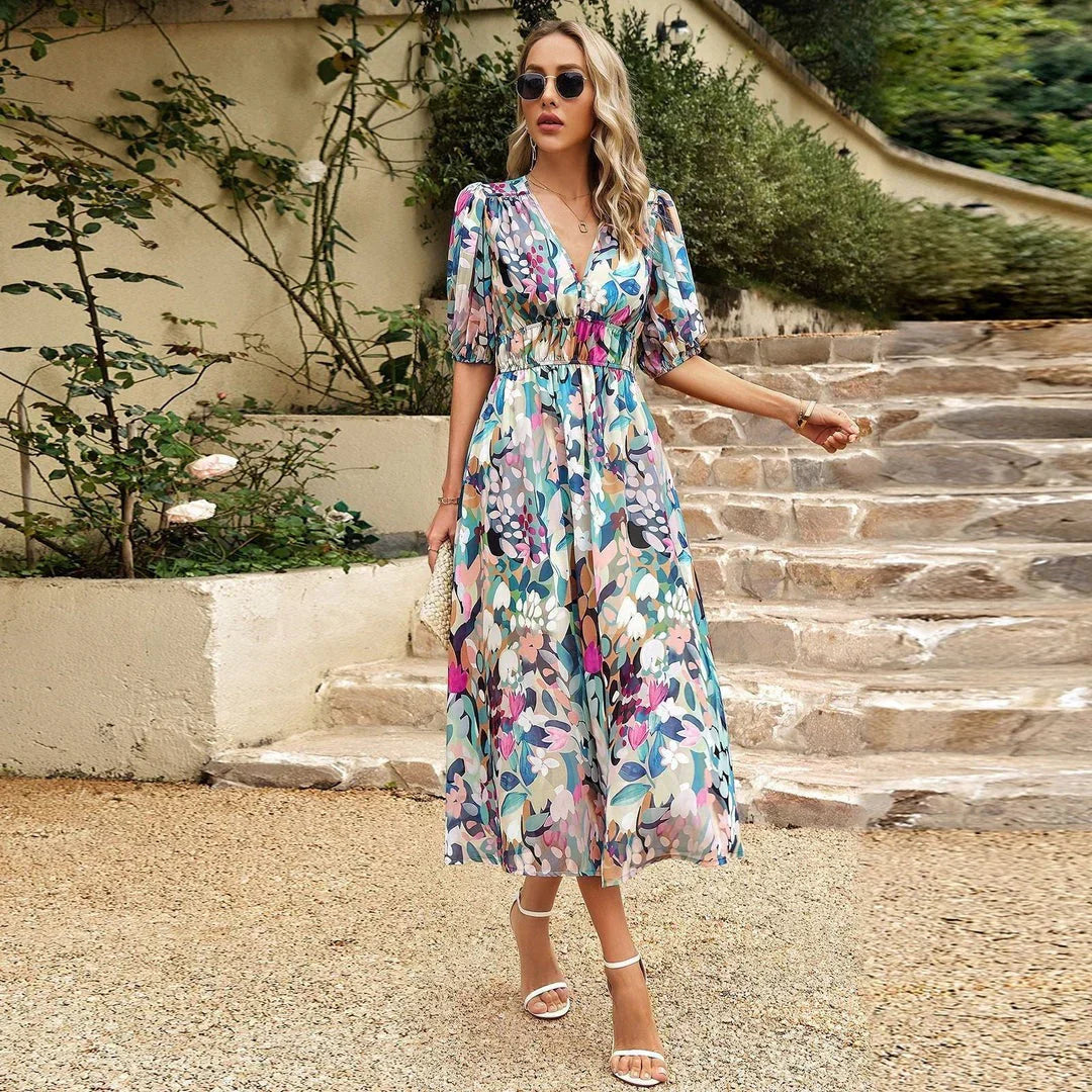 Ingrid V-Neck Midi Dress