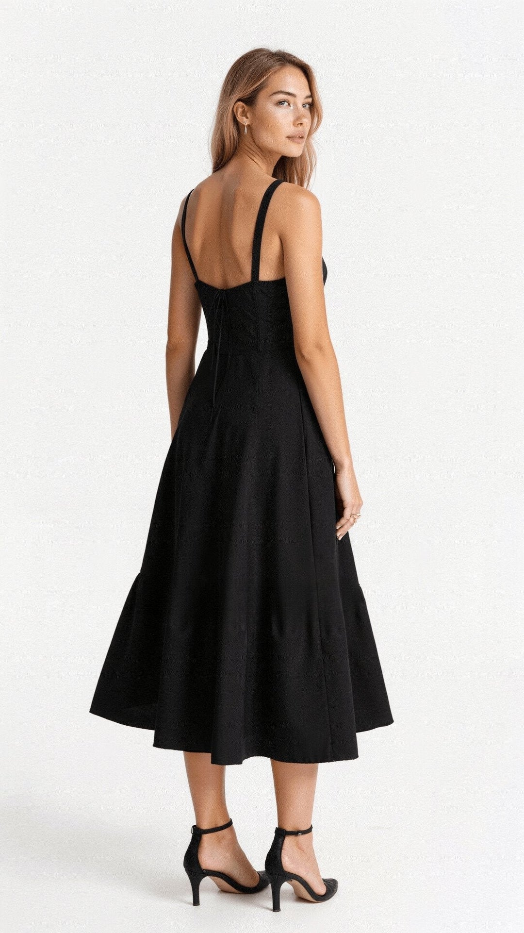 Laura - Women Elegant Floral Square-Neck Corset Midi Dress