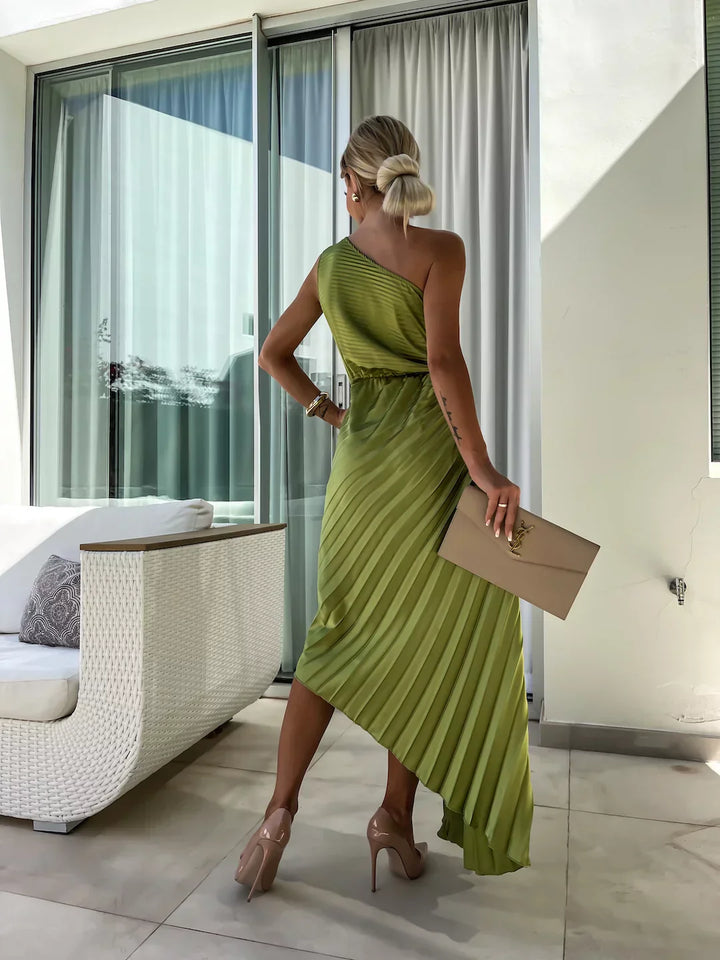 Lizbeth Flower Shoulder Dress