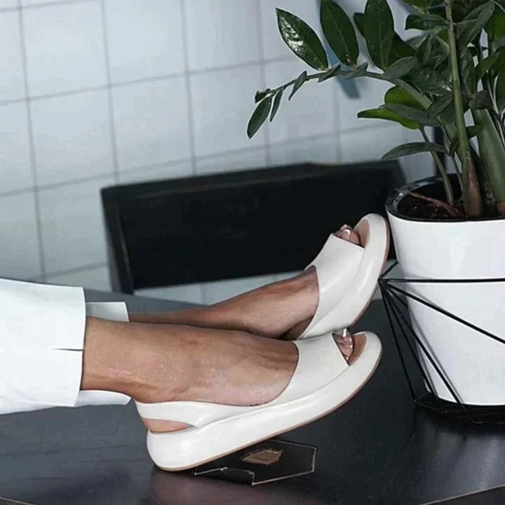 Luna | Women's Peep Toe Slingback Flat Sandals for Summer