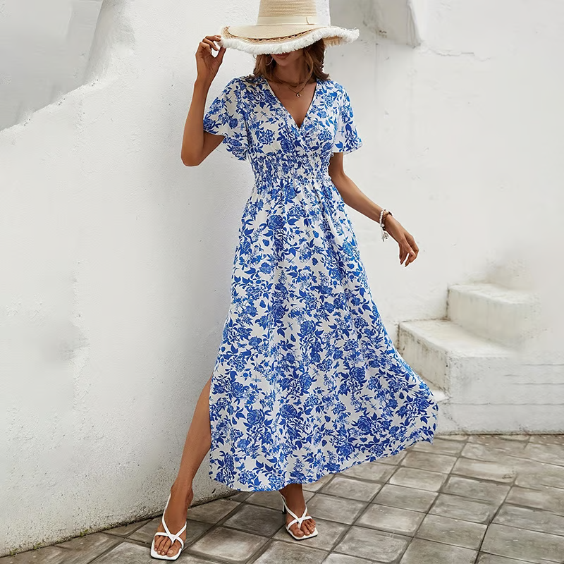 Elizabeth | Women's Boho Printed A-line Maxi Dress