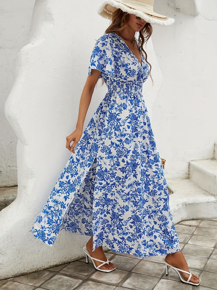 Elizabeth | Women's Boho Printed A-line Maxi Dress