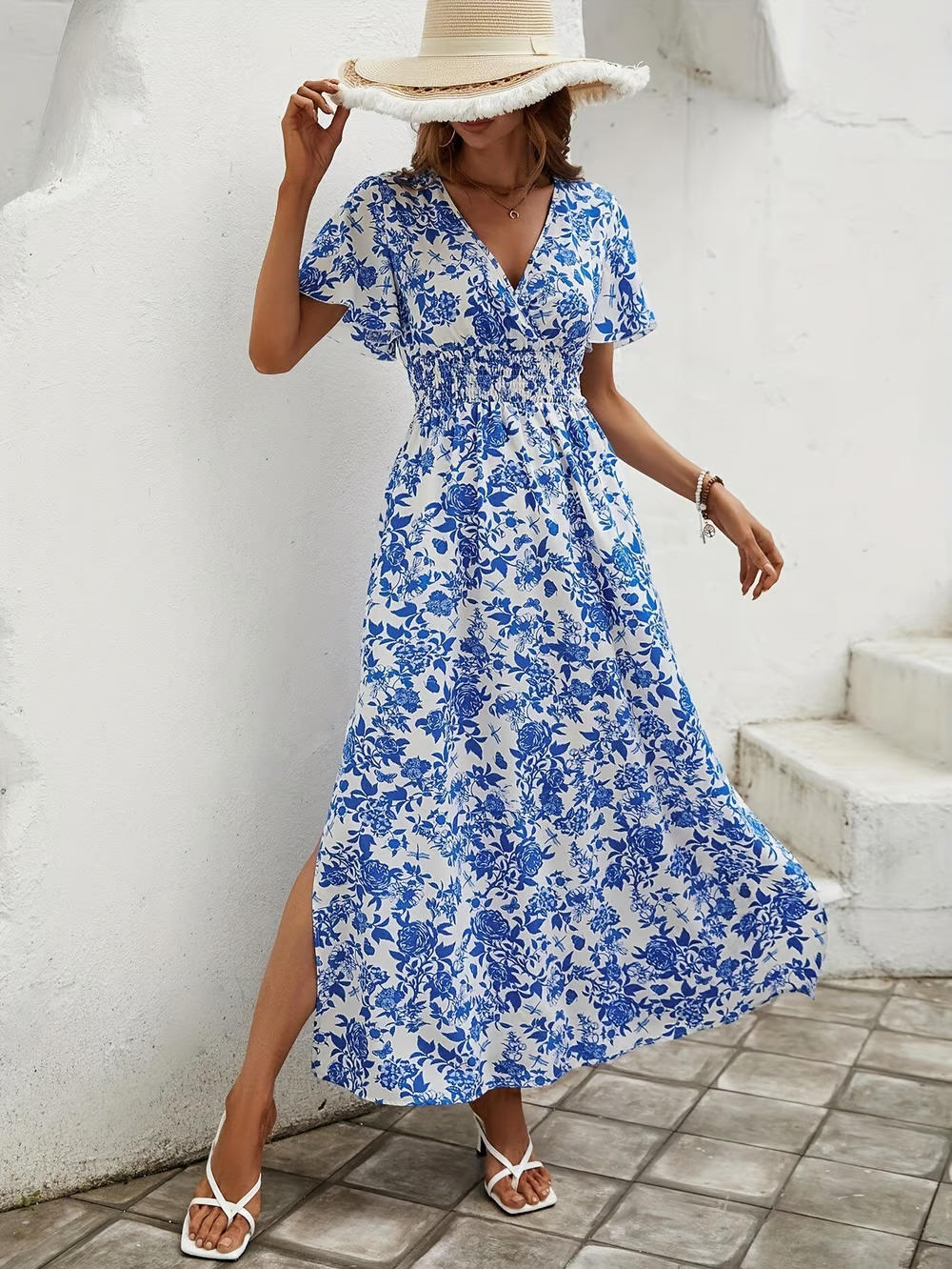 Elizabeth | Women's Boho Printed A-line Maxi Dress