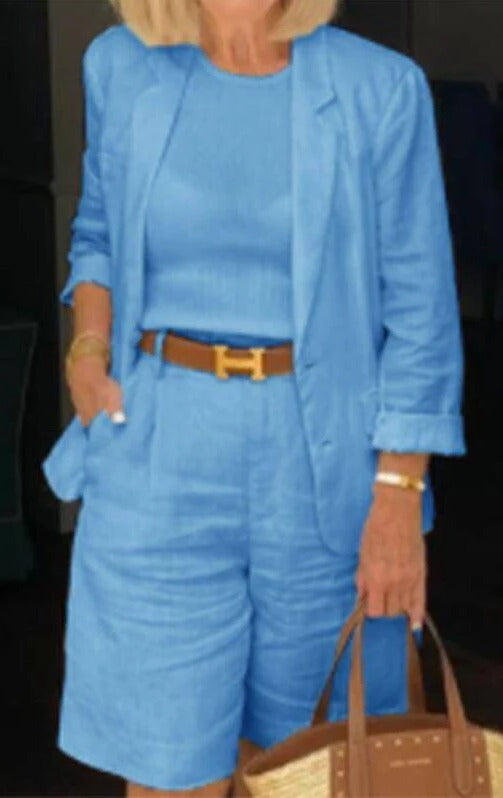 Megan | Women Blazer & Bermuda Shorts Two-Piece Suit Set