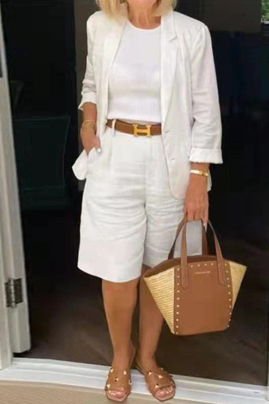 Megan | Women Blazer & Bermuda Shorts Two-Piece Suit Set