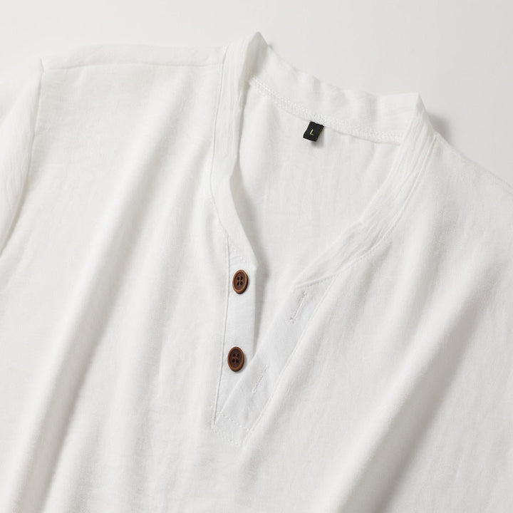 Ryan | Men’s Short-Sleeve Muscle Fit T-Shirt with Buttoned V-Neckline