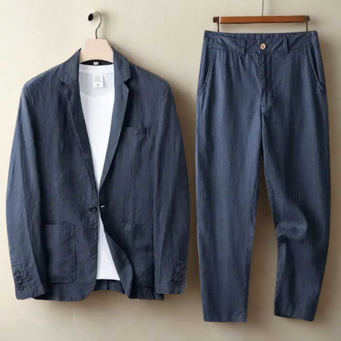 Elegant Italian Men's Meadow Summer Linen Suit