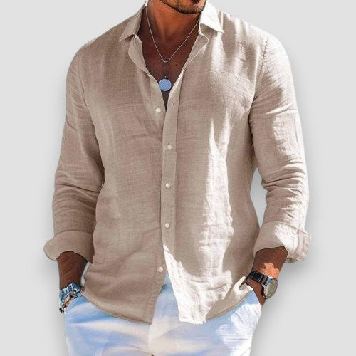 Xavier | Men's Lightweight Linen Blend Long Sleeve Shirt