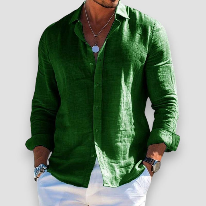 Xavier | Men's Lightweight Linen Blend Long Sleeve Shirt