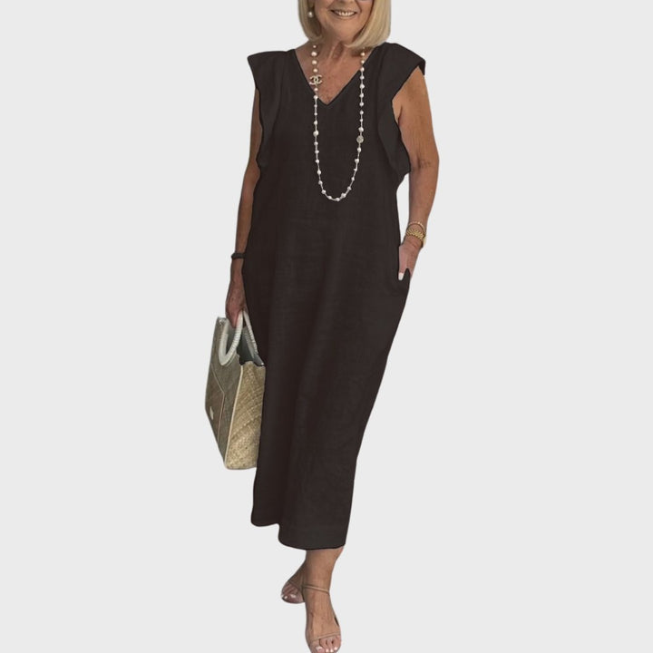 Eleni - Women Chic Linen Resort & Vacation Maxi Dress