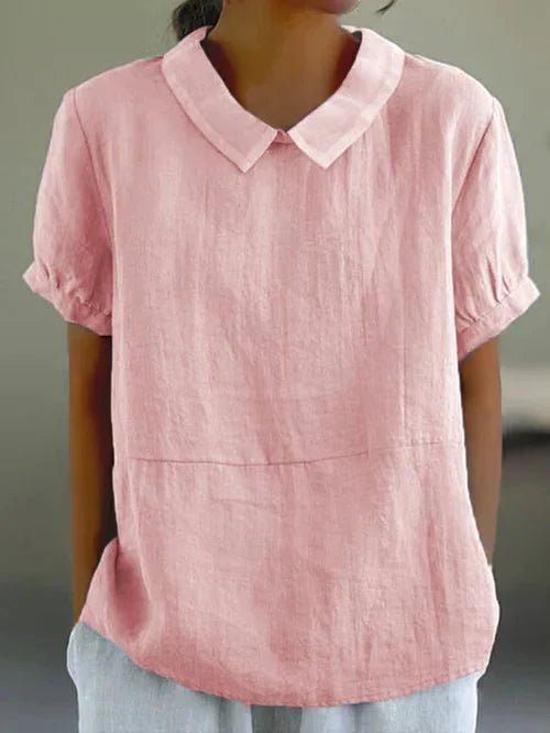 Sky | Women's Casual Linen Collared Summer Blouse