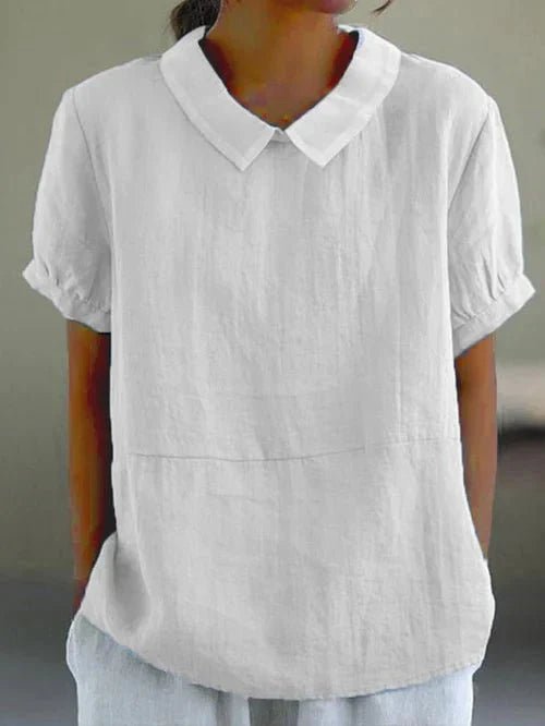 Sky | Women's Casual Linen Collared Summer Blouse
