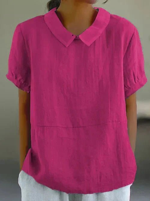 Sky | Women's Casual Linen Collared Summer Blouse