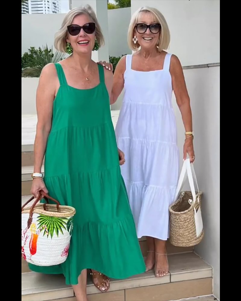 Spruce & Sky - Casual Linen Summer Maxi Dress