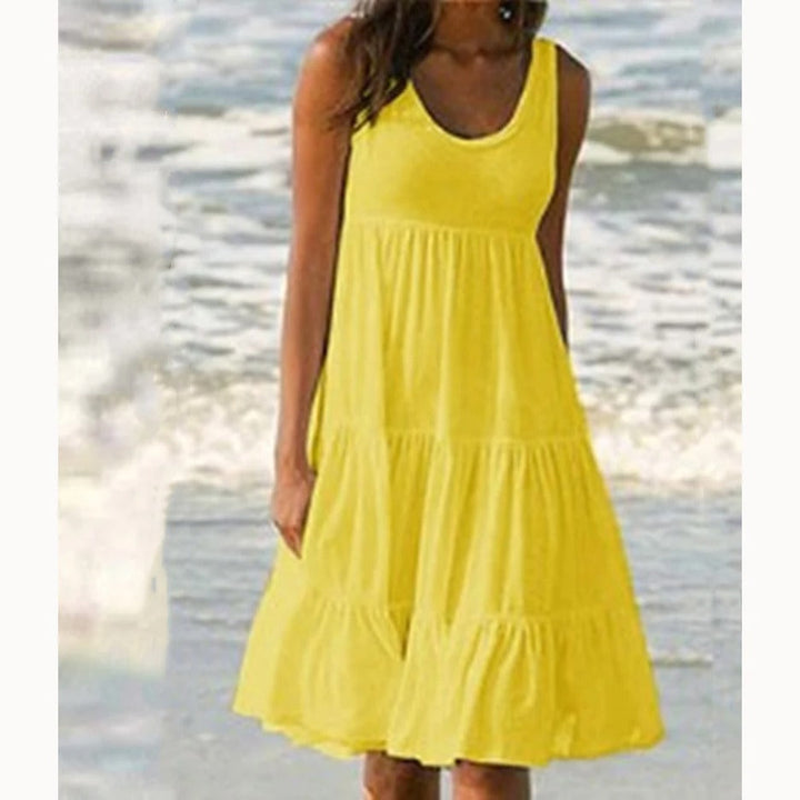 Savannah | Summer Boho Sleeveless Tiered Midi Dress