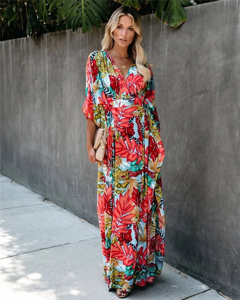 Morgan | Women Boho Printed Long Sleeve Maxi Dress